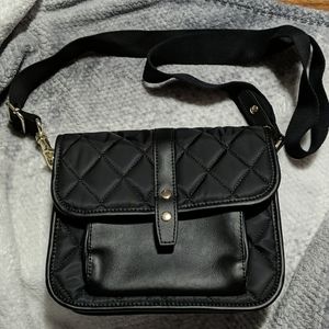 Talbots black quilted crossbody purse